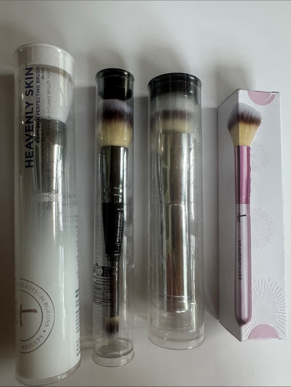 It cosmetics heavenly skin luxe makeup brushes set 702 7 limited edition pink